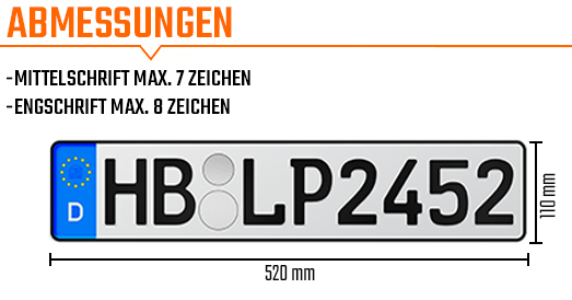L & P Car Design Kennzeichenhalter für Auto in Weiß-hochglanz